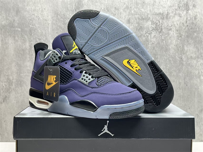 Women's Running weapon Jordan 4 Purple/Black Shoes 056