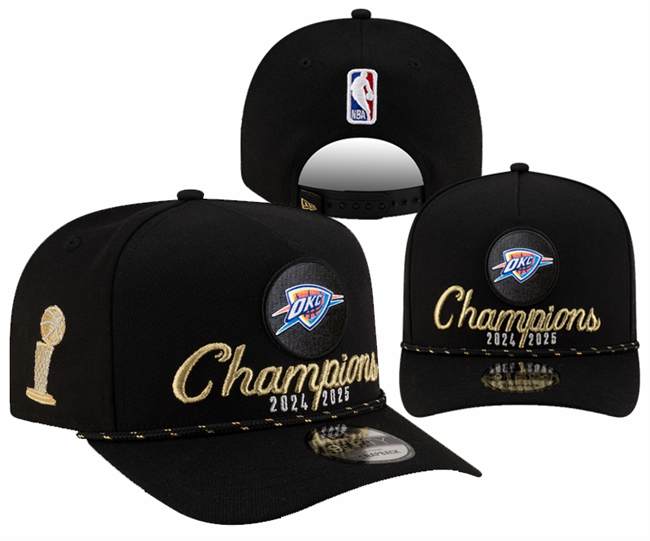 Oklahoma City Thunder 2025 Finals Champions Stitched Snapback Hats 001