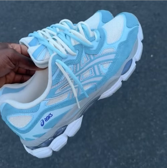 Men's White Blue Shoes 0162